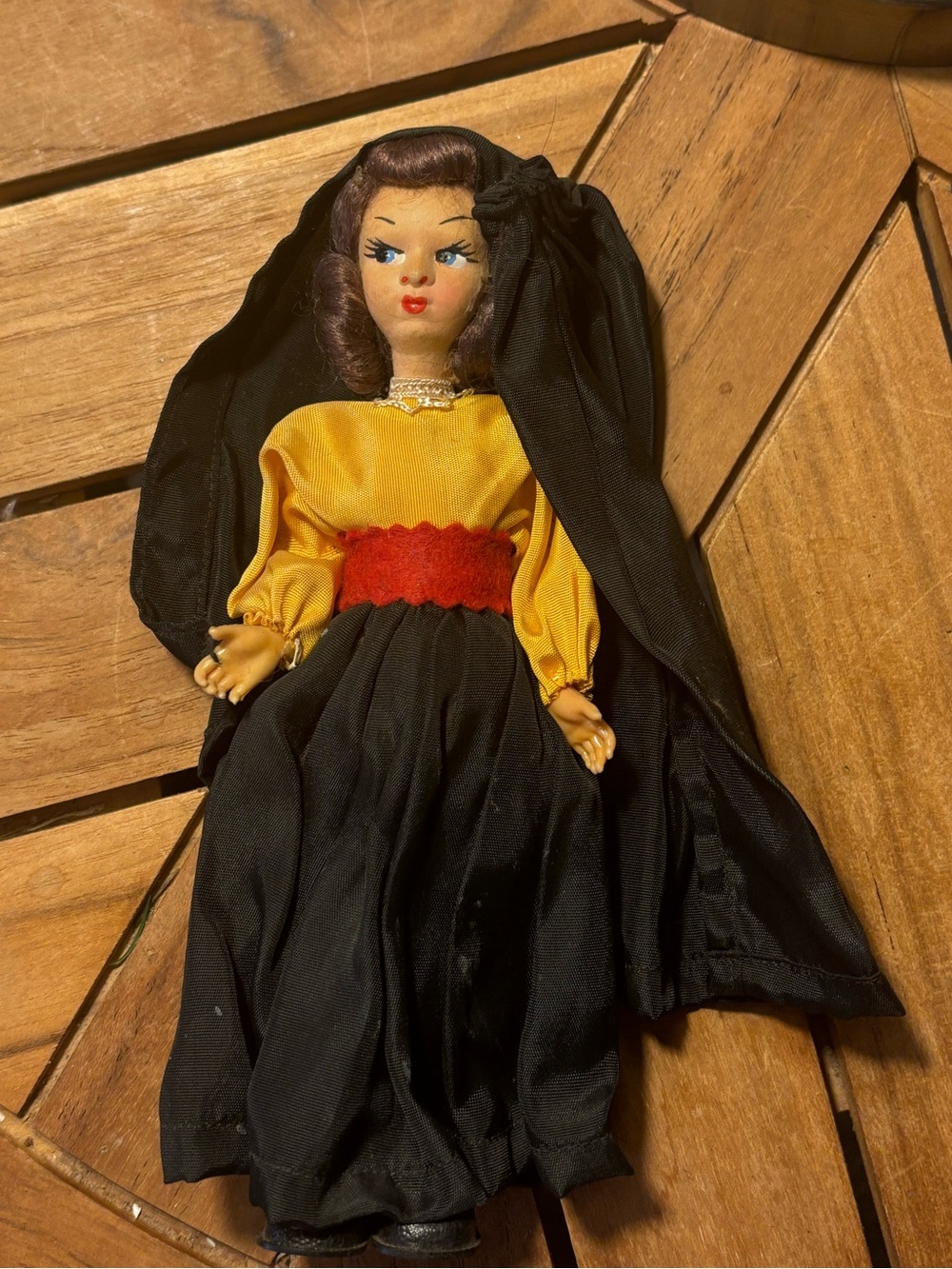 Vintage Italian Souvenir Doll 7” Hand Painted Face